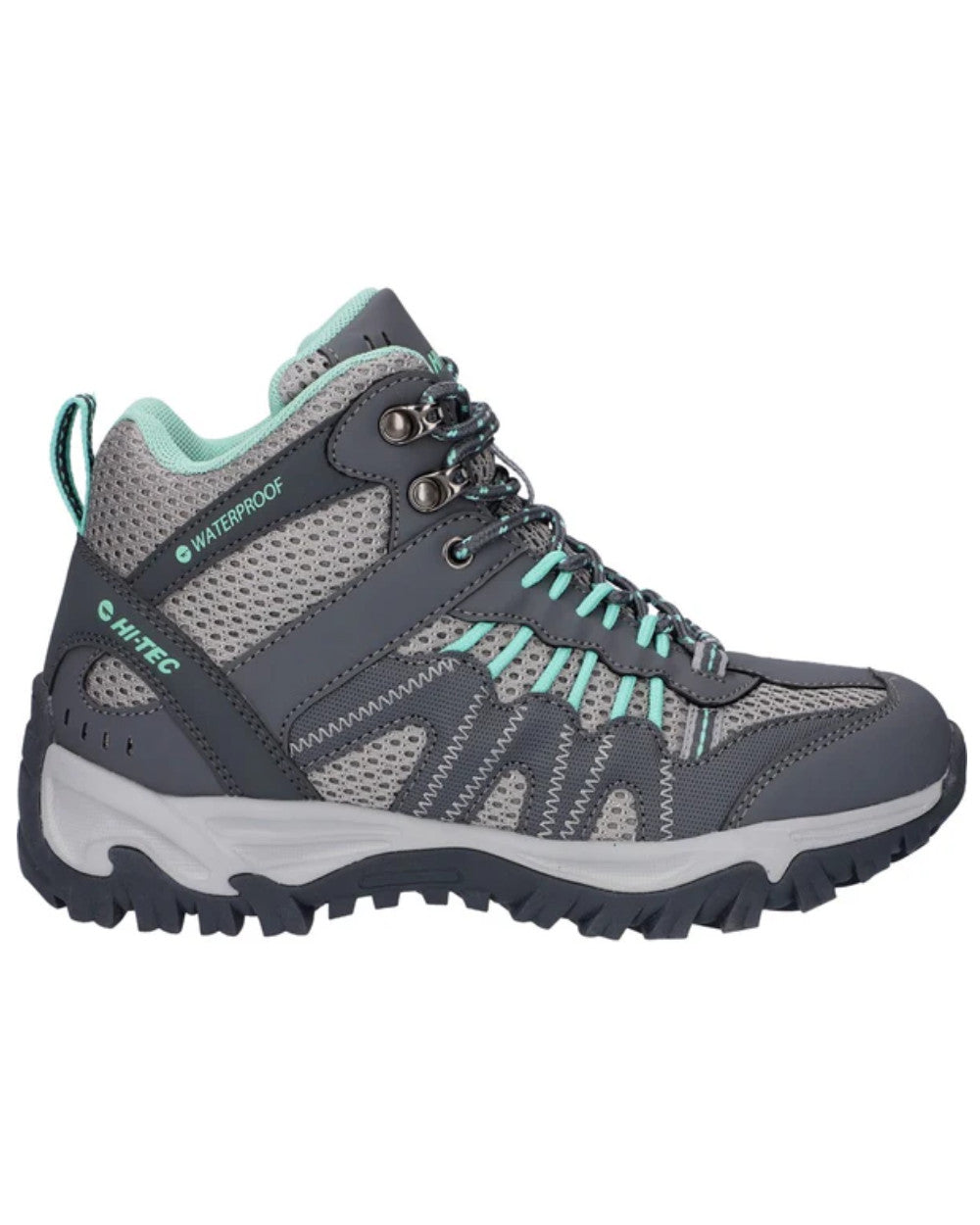 Grey Coloured Hi-Tec Womens Jaguar Mid Boots On A White Background