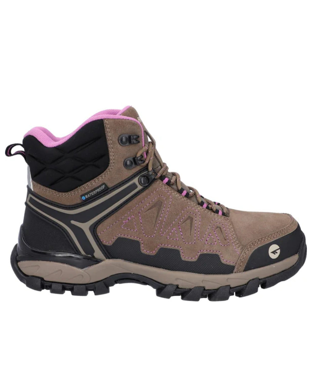 Brown Coloured Hi-Tec Womens V-Lite Explorer Waterproof Hiking Boots On A White Background