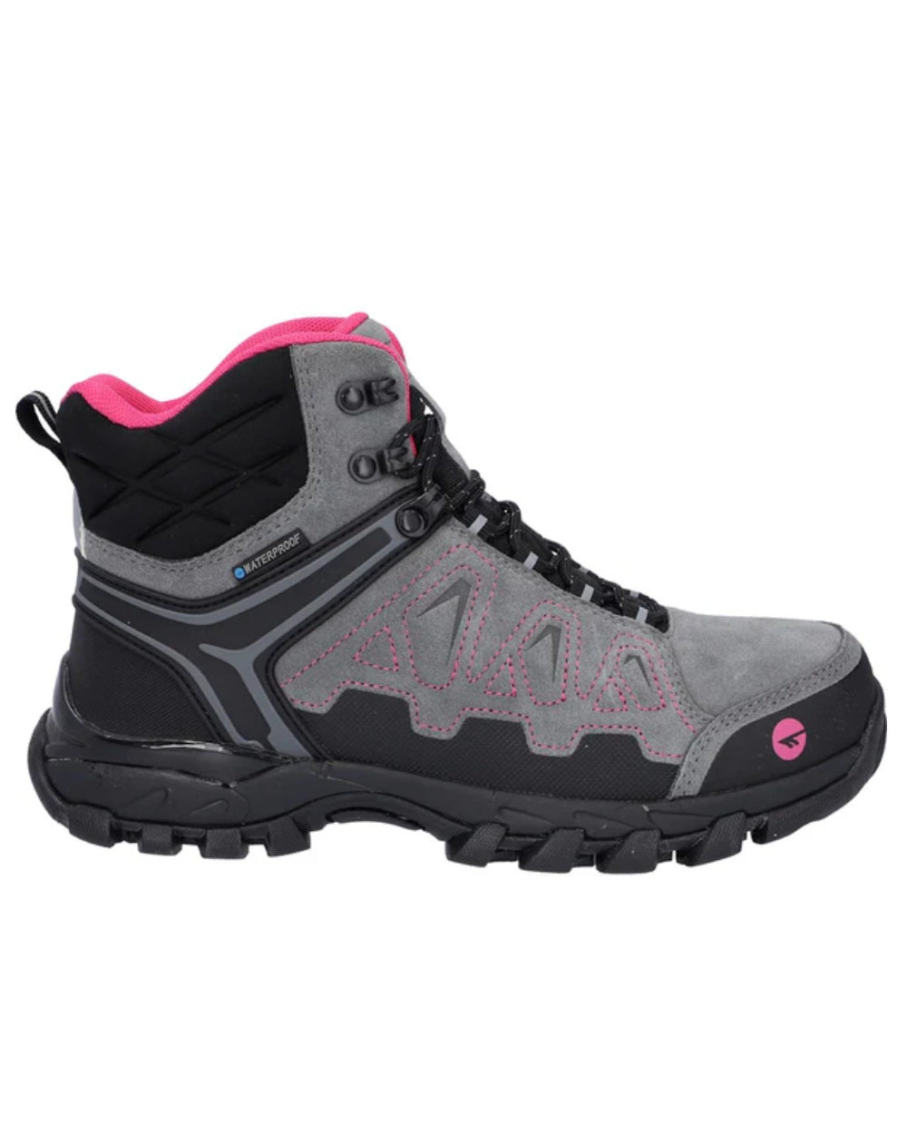 Grey Coloured Hi-Tec Womens V-Lite Explorer Waterproof Hiking Boots On A White Background