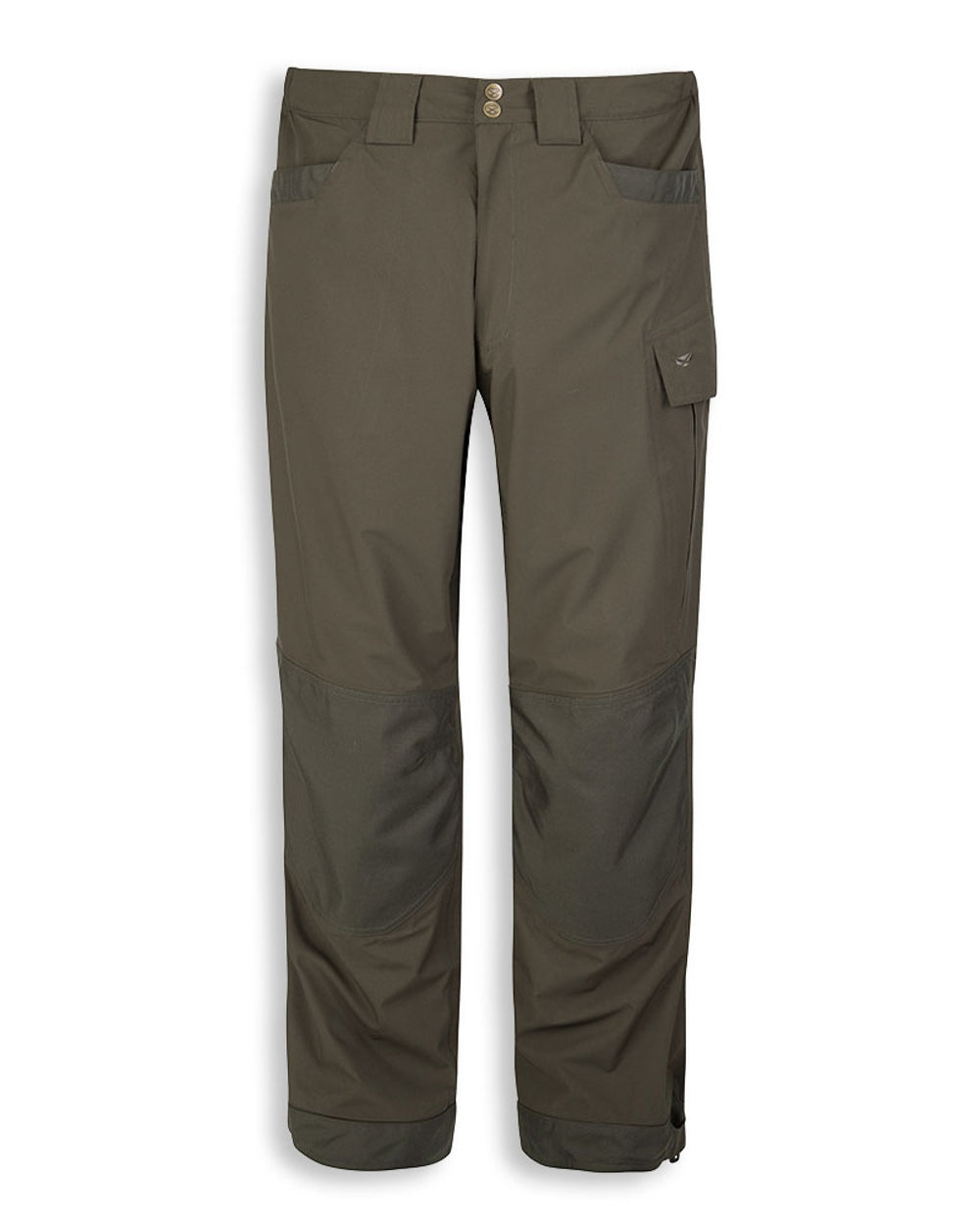 Fen Green coloured Hoggs of Fife Culloden Waterproof Trousers on white background