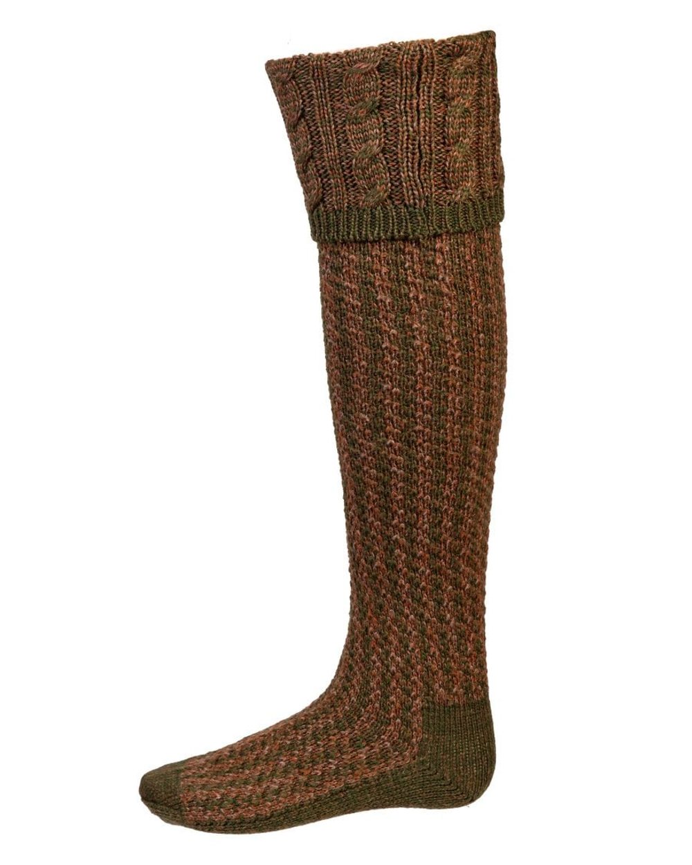 Hawthorn coloured House of Cheviot Reiver Socks on white background