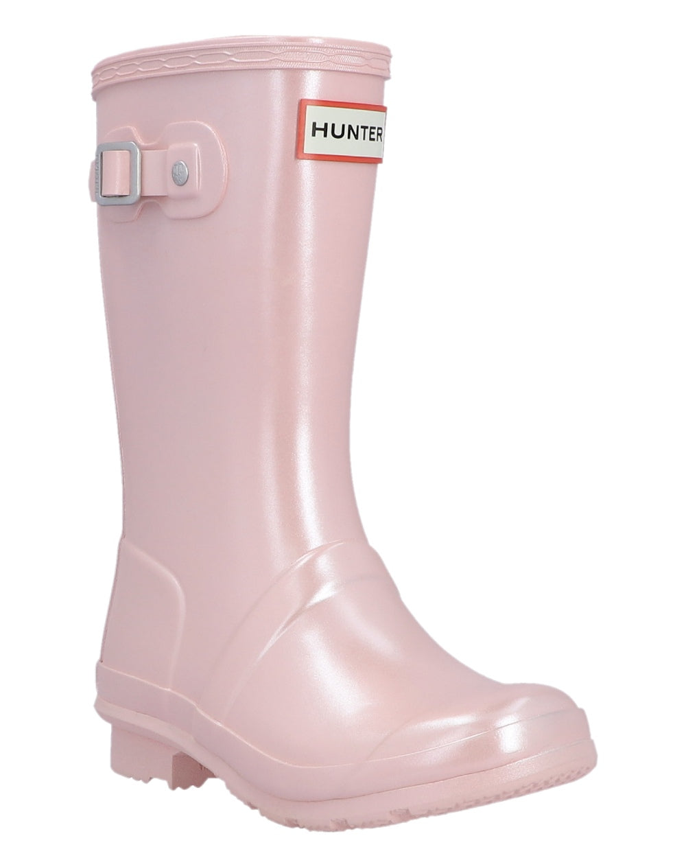 Belle Coloured Hunter Big Kids Original Pearlised Wellington Boots on White Background