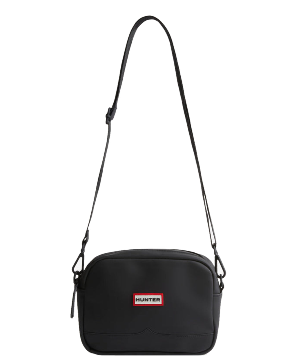 Black Coloured Hunter Downpour Verny Crossbody Bag on White Background