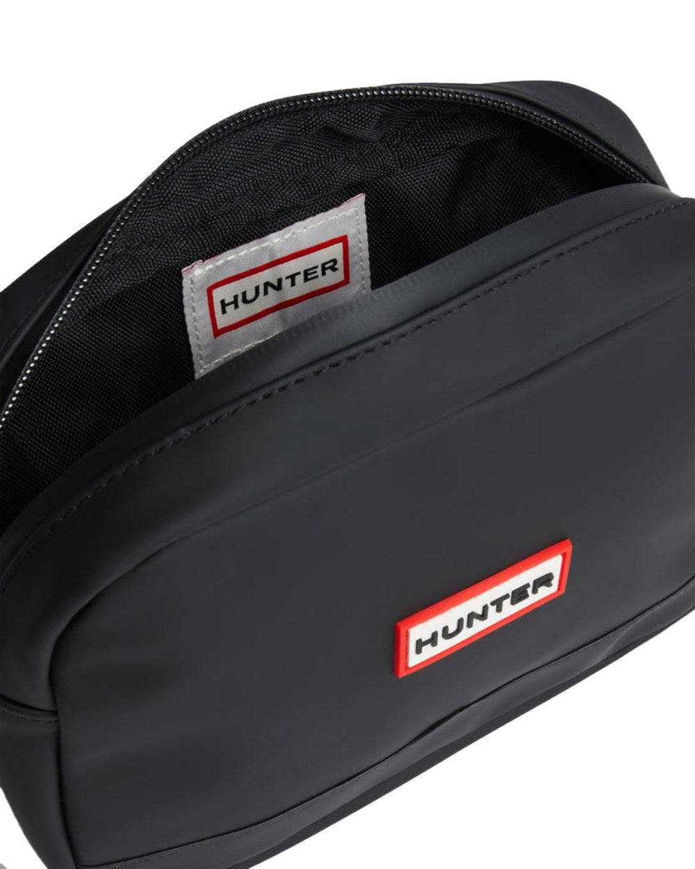 Black Coloured Hunter Downpour Verny Crossbody Bag on White Background