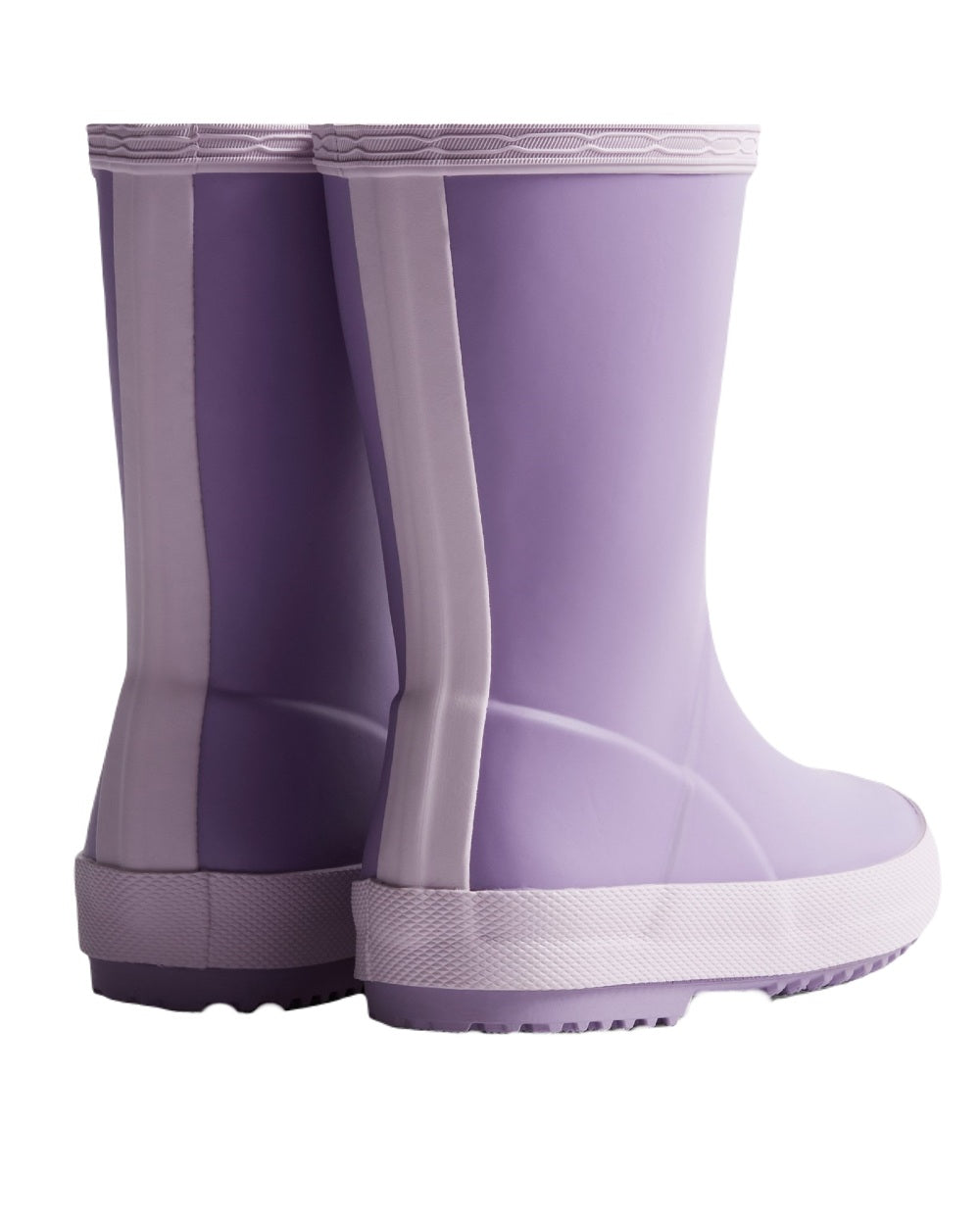 Lavender Mist Tempered Mauve Coloured Hunter Kids First Classic Wellington Boots on White Background