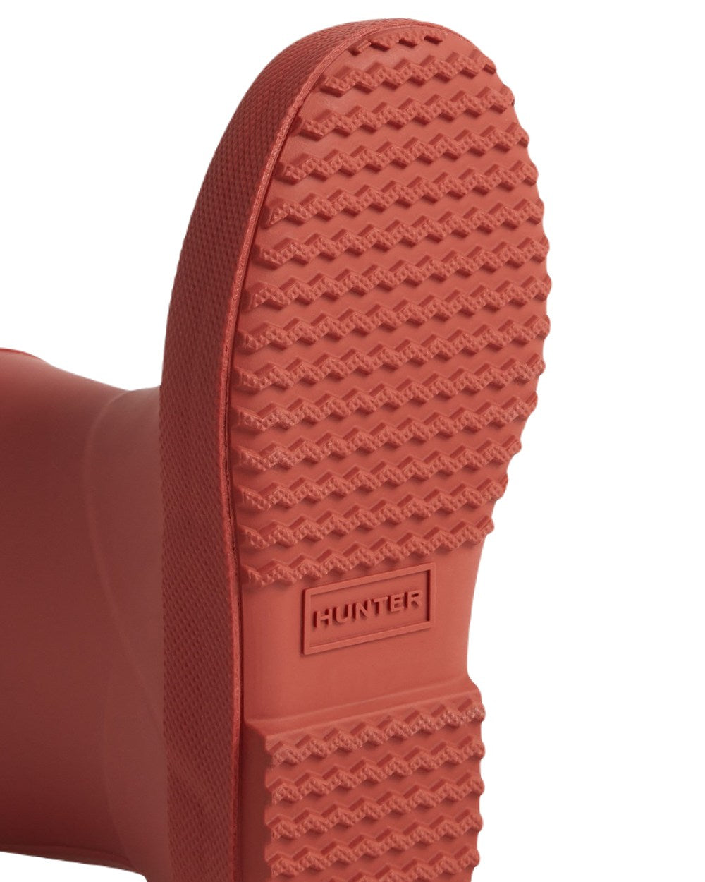 Military Red Coloured Hunter Kids First Classic Wellington Boots on White Background