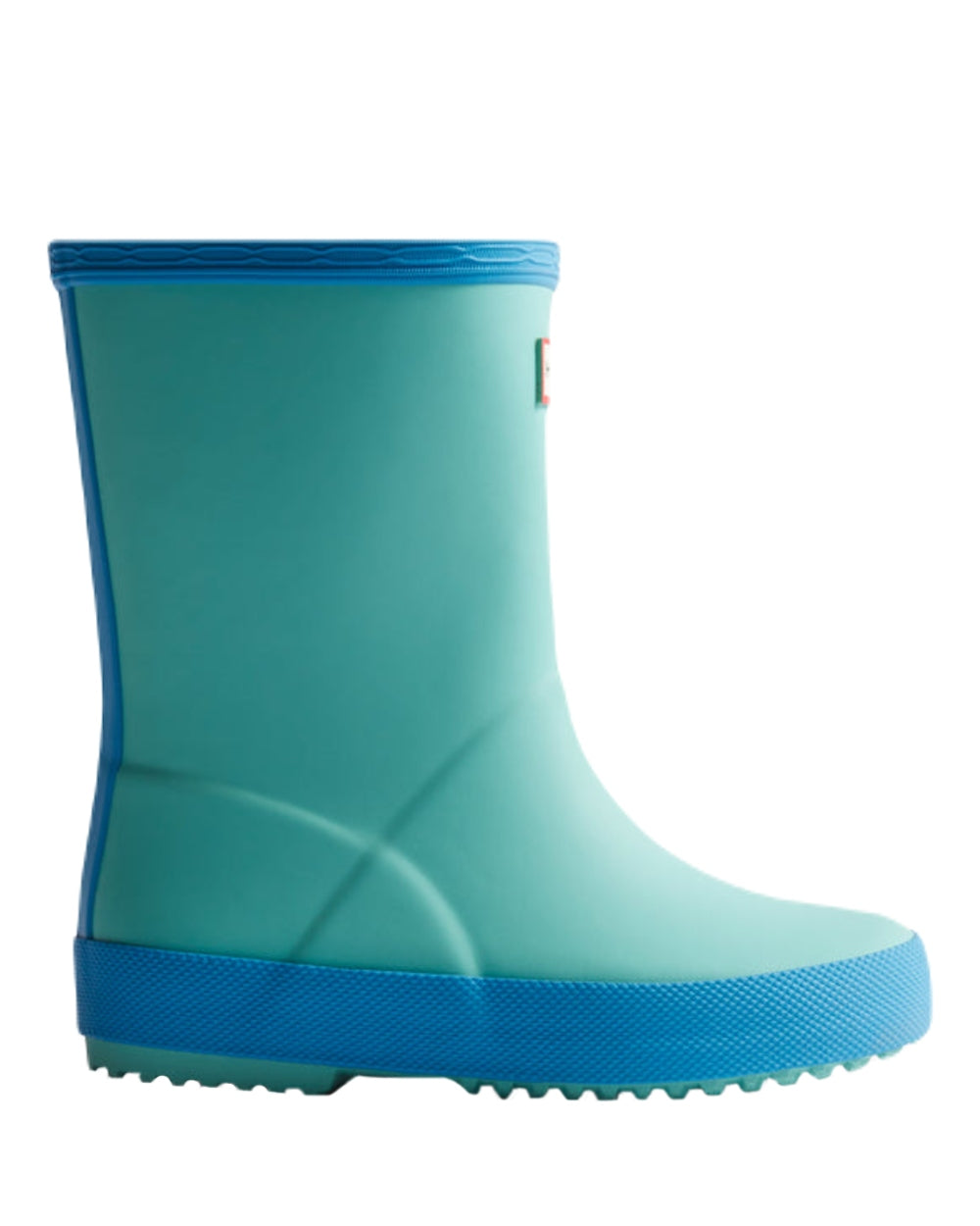 Pool Blue Blue Bottle Coloured Hunter Kids First Classic Wellington Boots on White Background