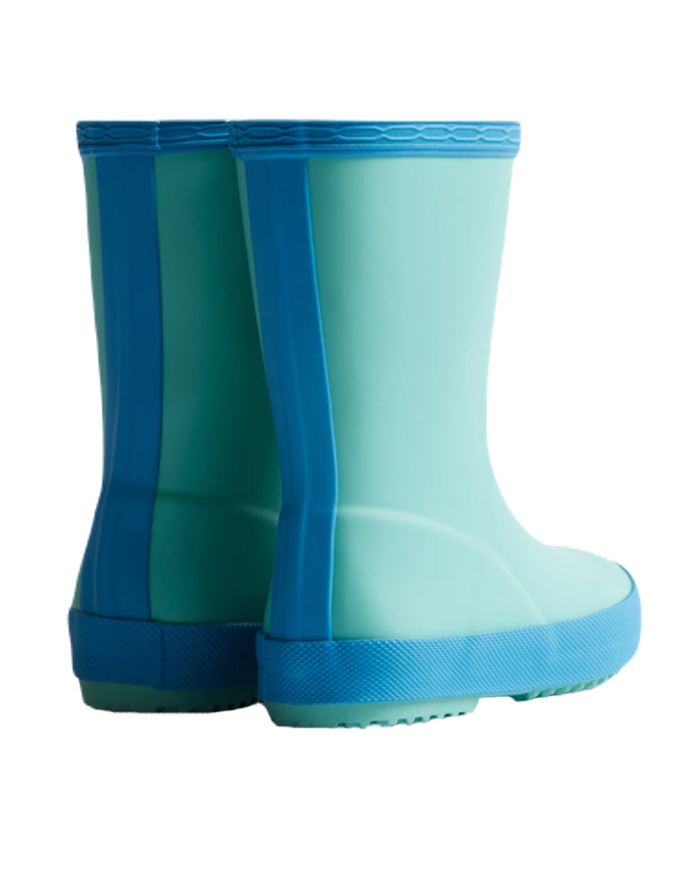 Pool Blue Blue Bottle Coloured Hunter Kids First Classic Wellington Boots on White Background