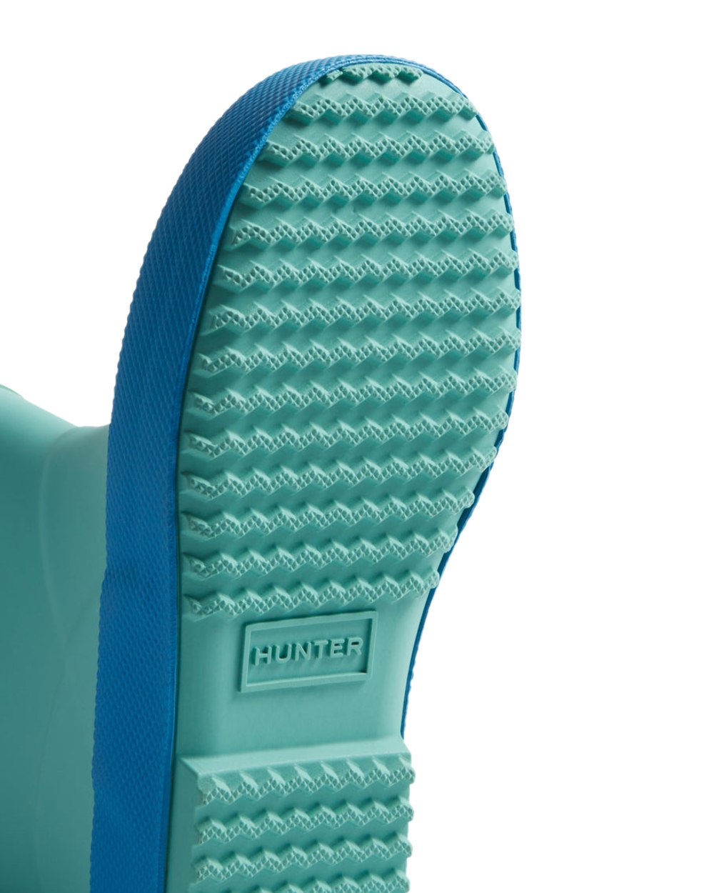 Pool Blue Blue Bottle Coloured Hunter Kids First Classic Wellington Boots on White Background