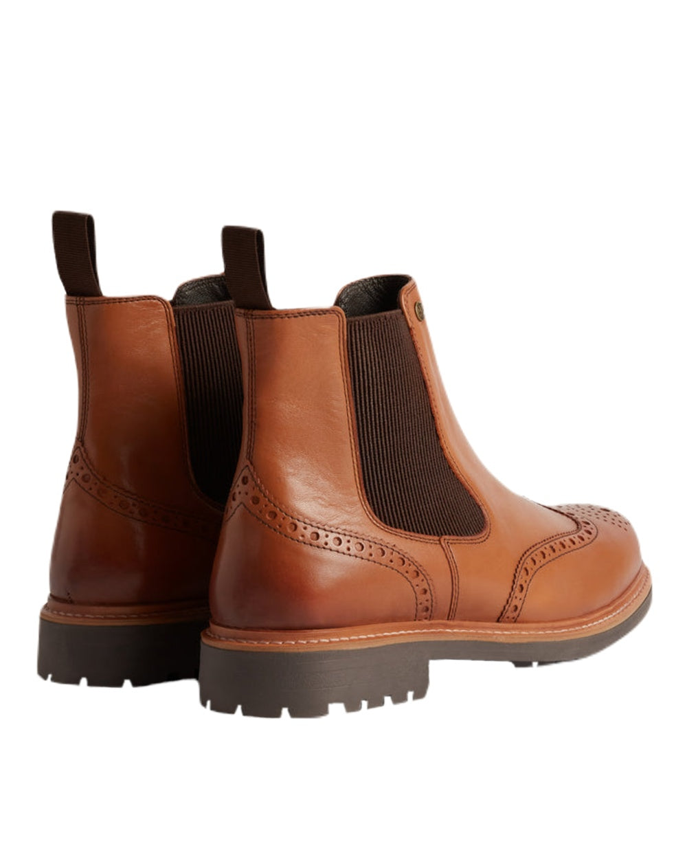 Tan Coloured Hunter Mens Cawdor Brogue Dealer Boots on White Background