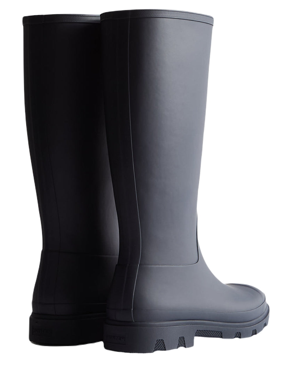Hunter Navy Coloured Hunter Mens Downpour Tall Wellingtons on white background