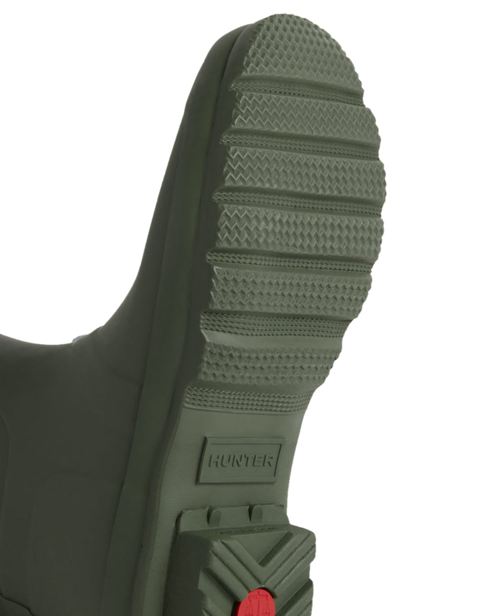 Dark Olive Coloured Hunter Mens Original Short Wellington Boots on White Background