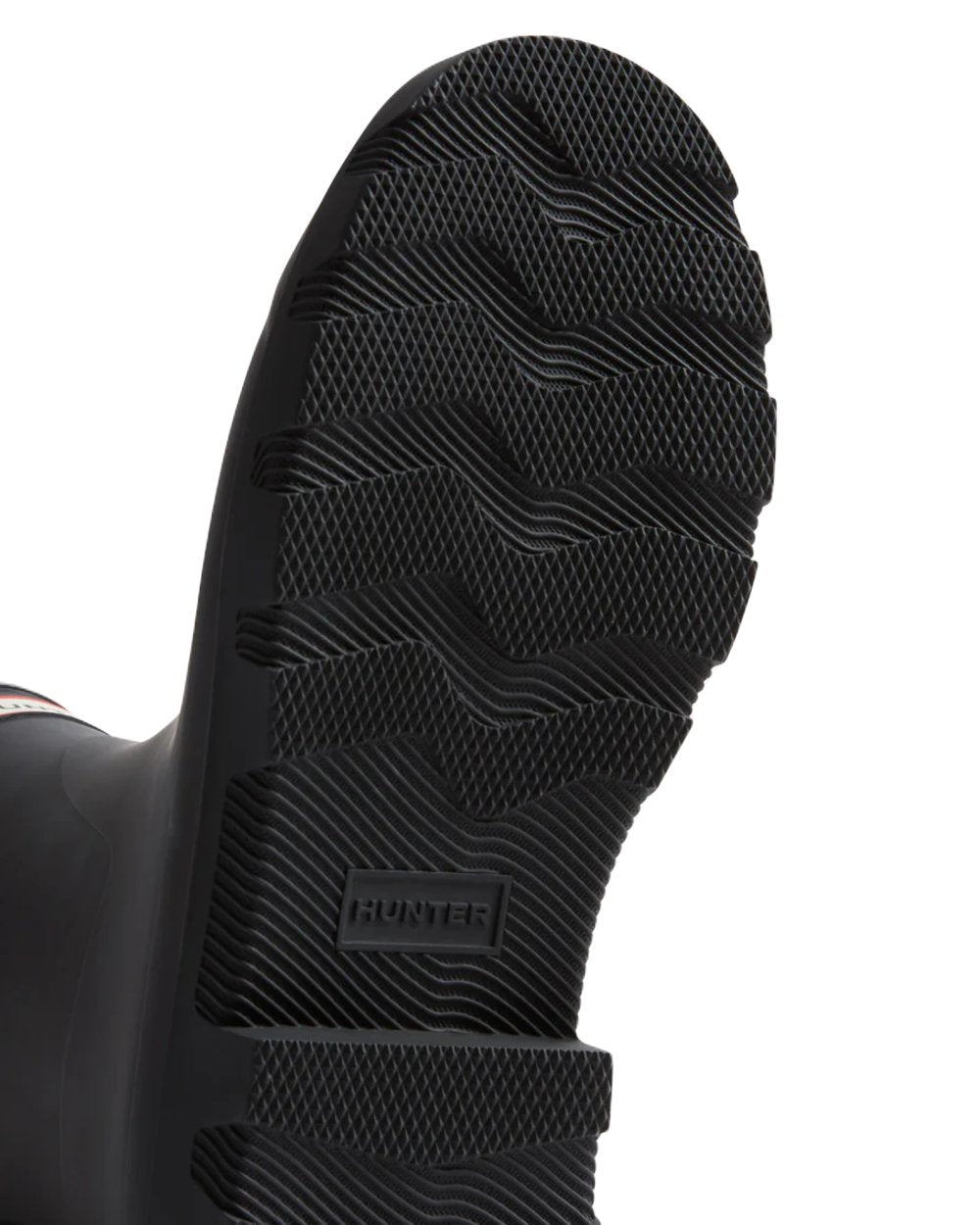 Black Coloured Hunter Womens Downpour Short Wellington Boots on White Background