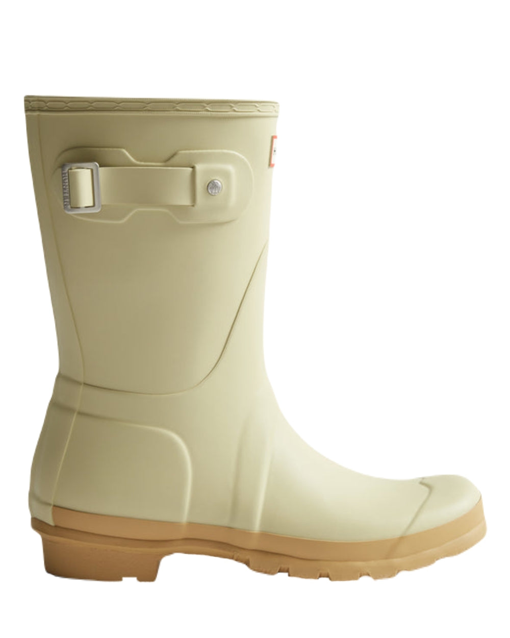 Gravel Biscuit Coloured Hunter Womens Original Short Wellington Boots on White Background