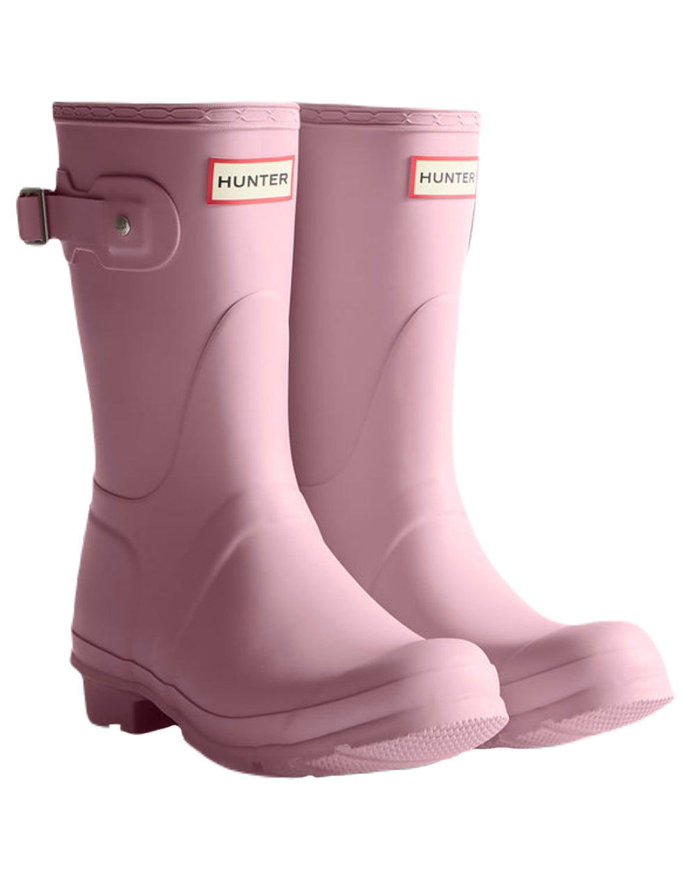 Pink Nectar Coloured Hunter Womens Original Short Wellington Boots on White Background