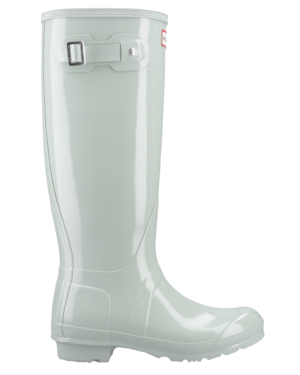 Seafoam Coloured Hunter Womens Original Tall Gloss Wellington Boots on White Background