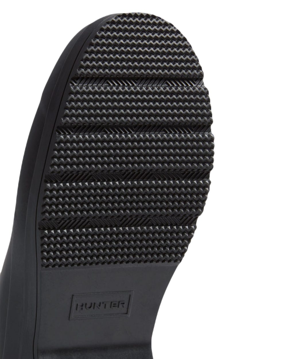 Black Coloured Hunter Womens Play Clogs on White Background