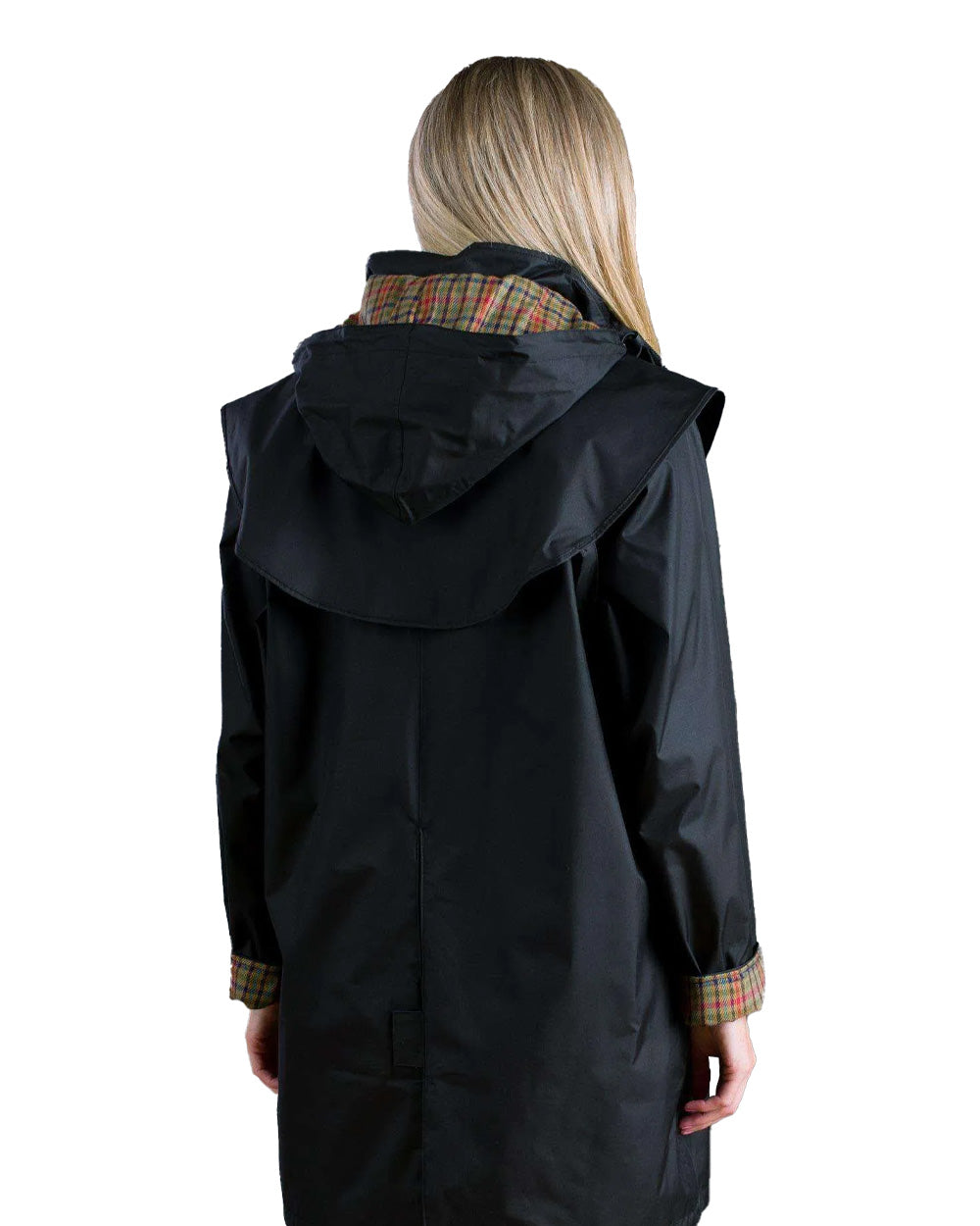 Black coloured Jack Murphy Cotswold Ladies Waterproof 3/4 Coat on White background
