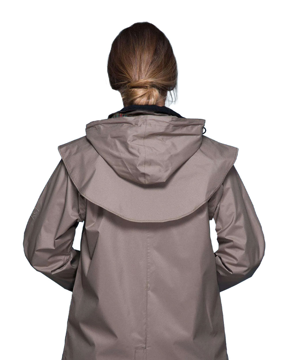 Chincilla coloured Jack Murphy Cotswold Ladies Waterproof 3/4 Coat on White background