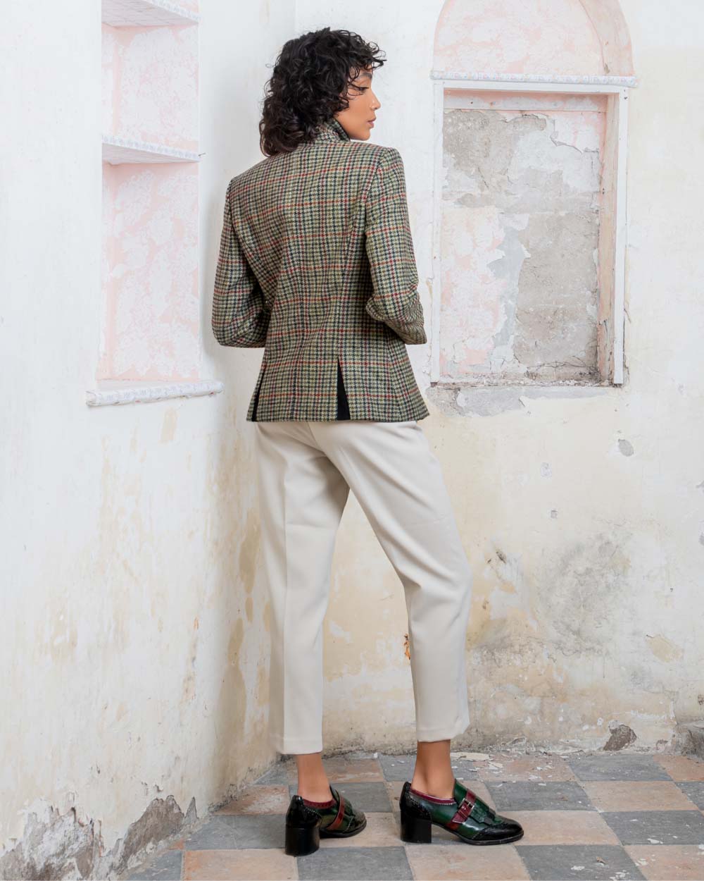 Hacking Check coloured Jack Murphy Nicole Ladies Tweed Jacket on Urban background