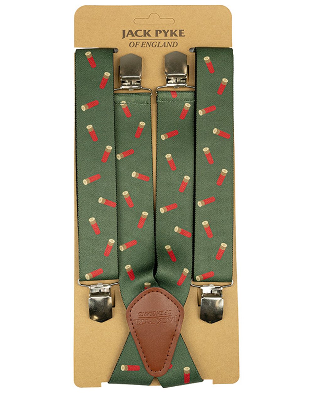 Cartridge coloured Jack Pyke Elasticated Braces on white background