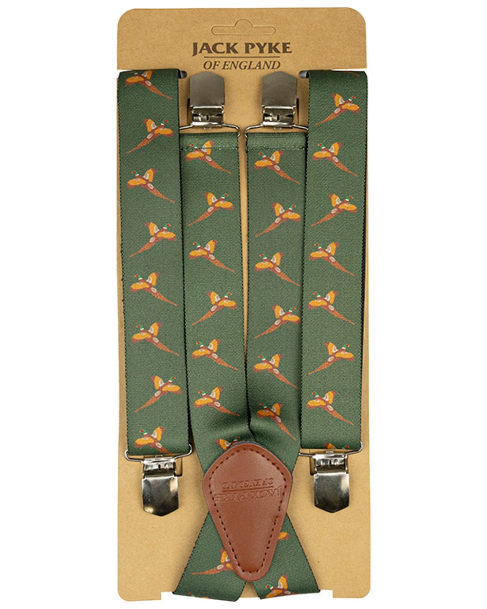 Pheasant coloured Jack Pyke Elasticated Braces on white background