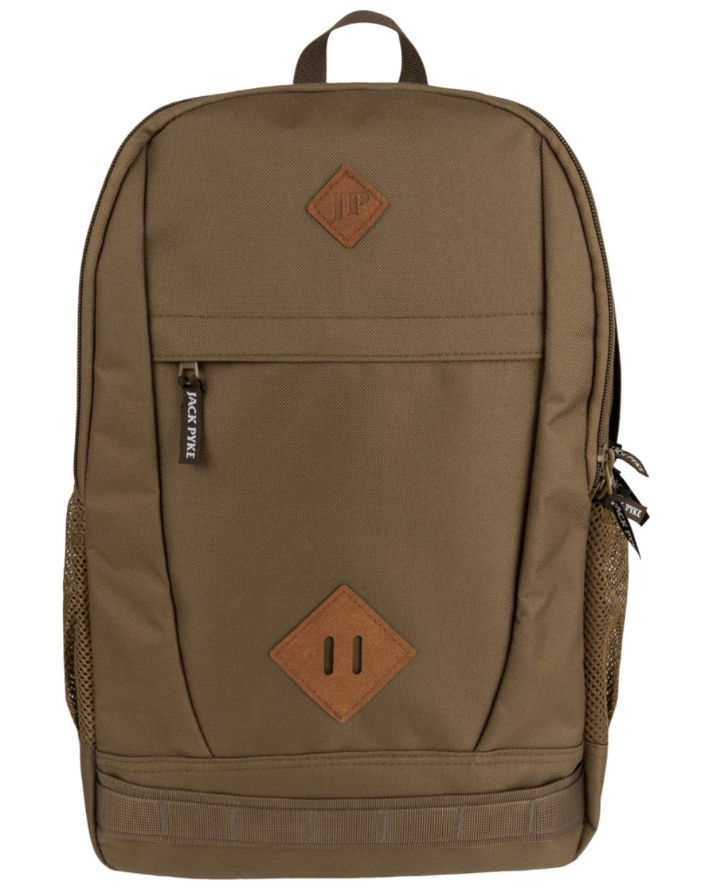Olive Brown Coloured Jack Pyke Falcon Rucksack On A White Background 