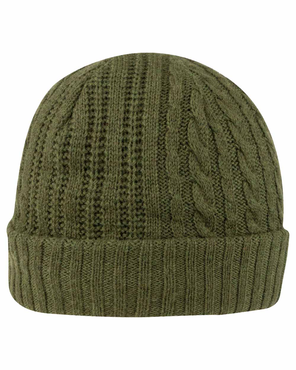 Green coloured Jack Pyke Merino Wool Beanie on White Background