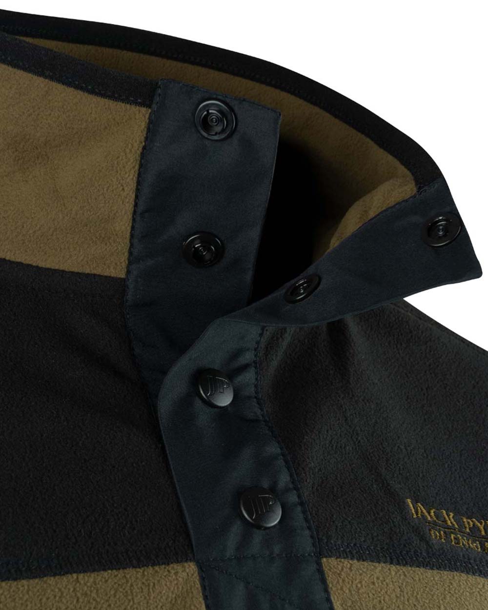 Dark Mustard coloured Jack Pyke Snap Neck Fleece Top on White Background