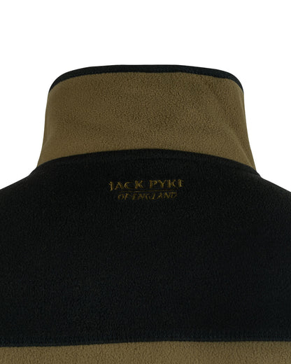 Dark Mustard coloured Jack Pyke Snap Neck Fleece Top on White Background 