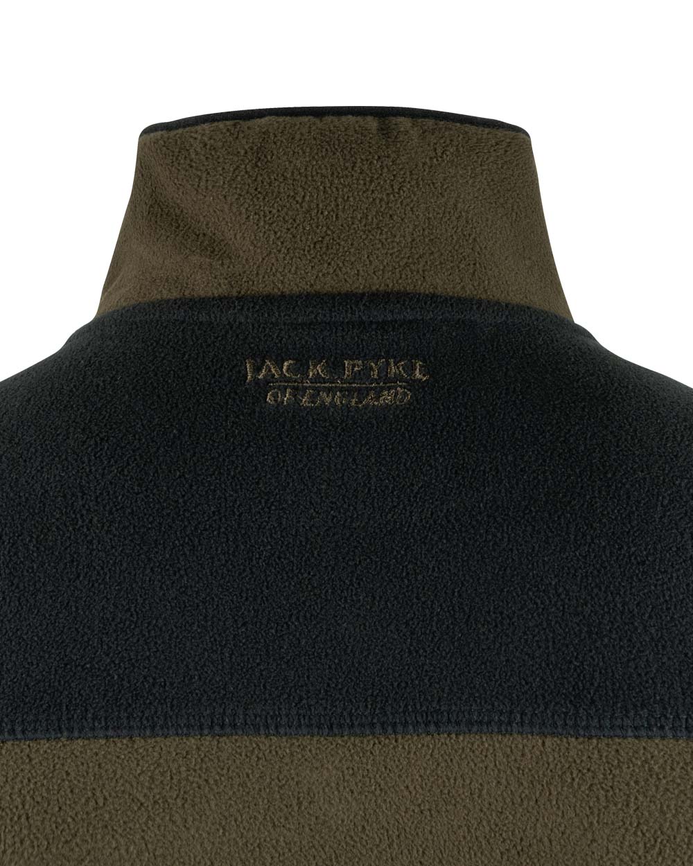 Dark Olive coloured Jack Pyke Snap Neck Fleece Top on White Background 
