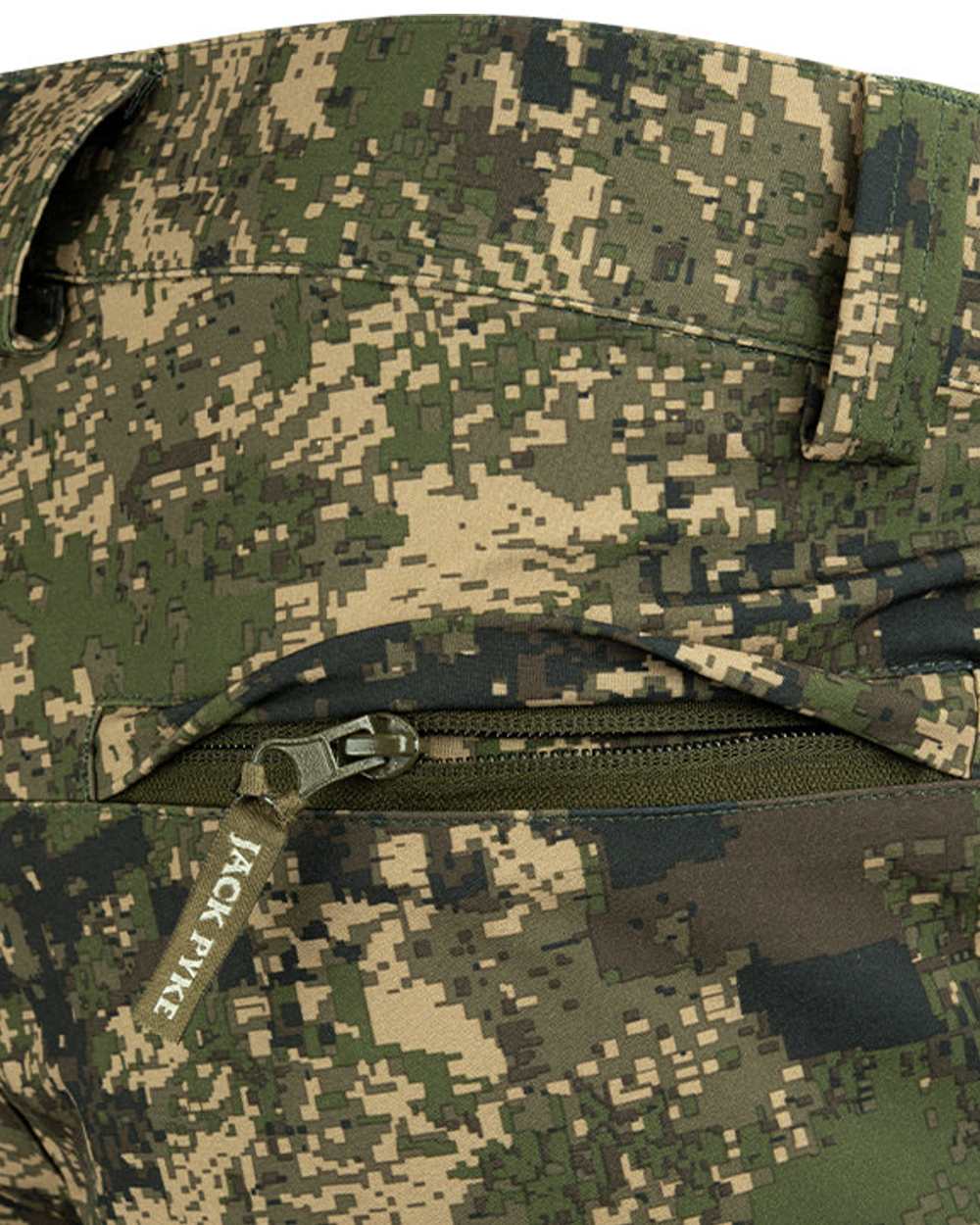 Digicam coloured Jack Pyke Softshell Trousers Pocket on white background