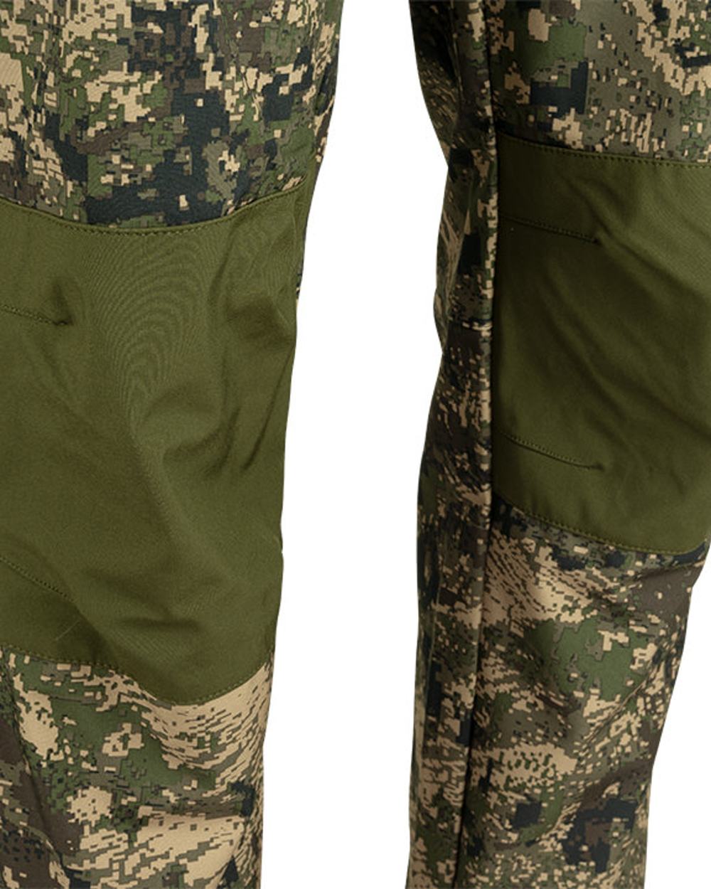 Digicam coloured Jack Pyke Softshell Trousers Knees Close Up on white background