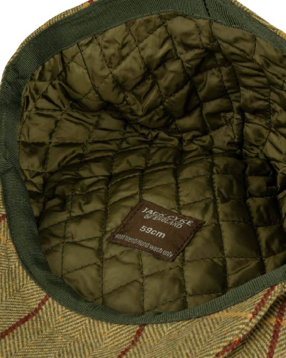 Tweed Green Coloured Jack Pyke Wool Blend Tweed Flat Cap On A White Background