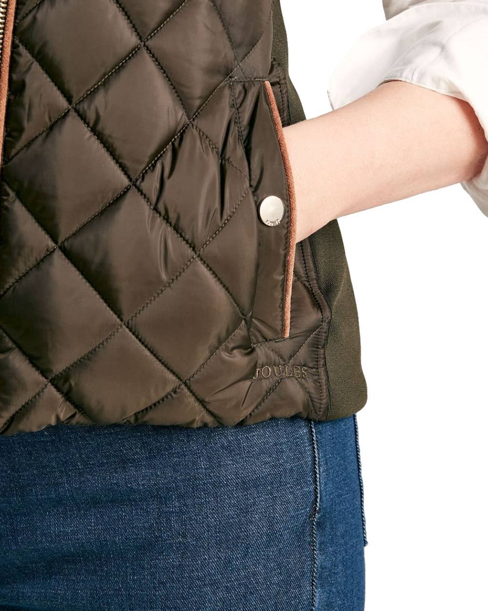 Green Coloured Joules Braemar Luxe Gilet On A White Background