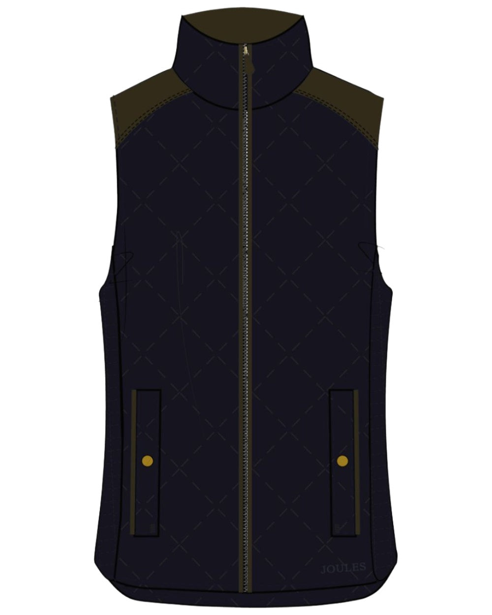 Navy Coloured Joules Braemar Luxe Gilet On A White Background