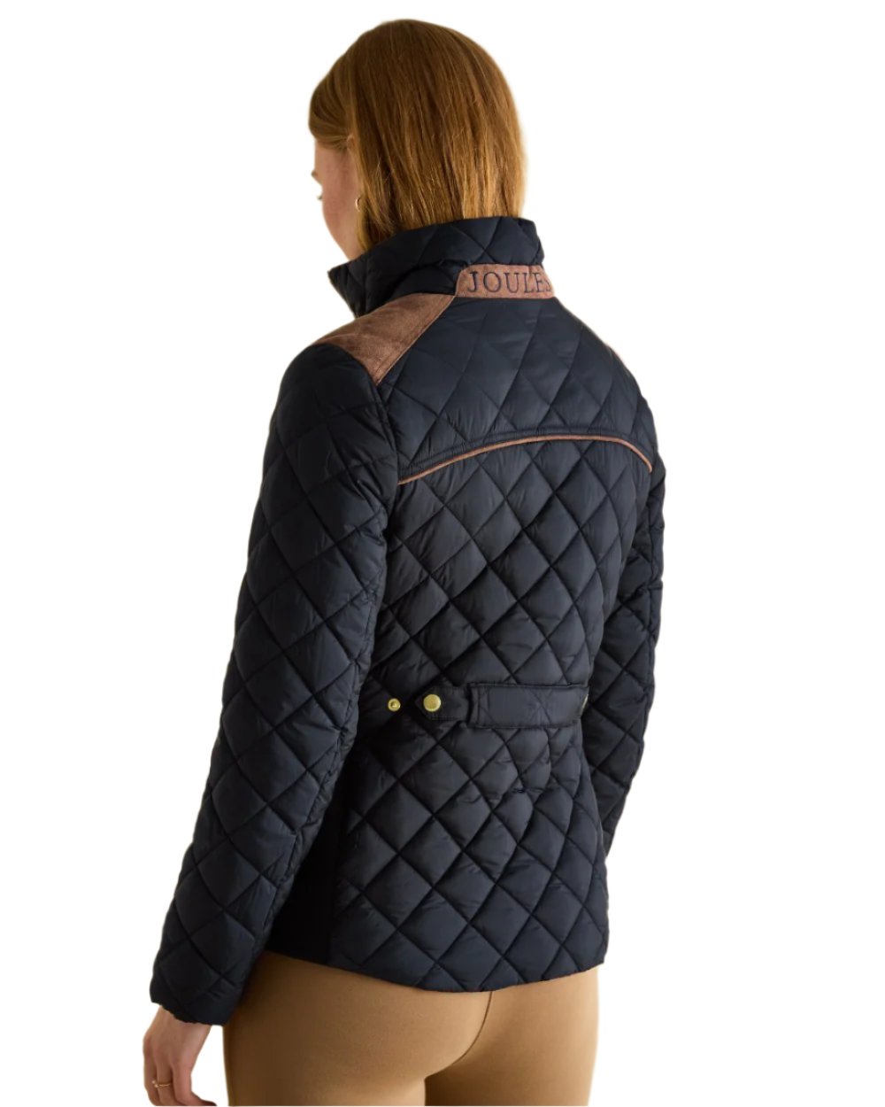 Navy Coloured Joules Braemar Luxe Jacket On A White Background