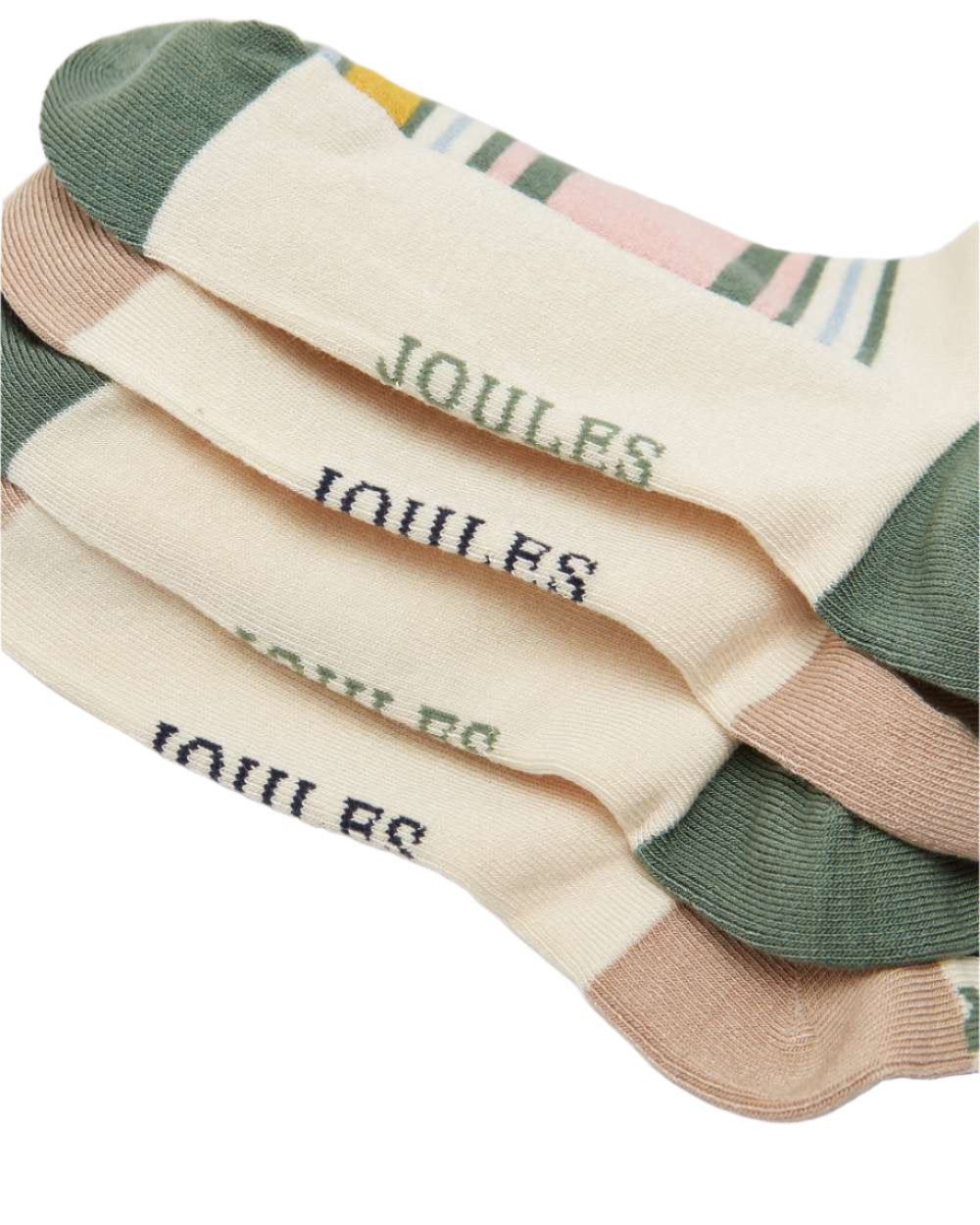 Cream Leopard Coloured Joules Everyday 2 Pack Socks On A White Background