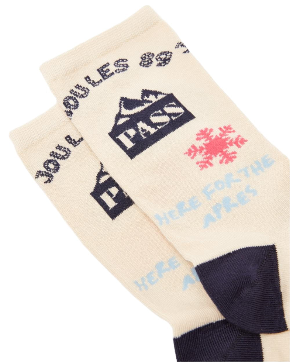 Ski Cream Coloured Joules Everyday 2 Pack Socks On A White Background