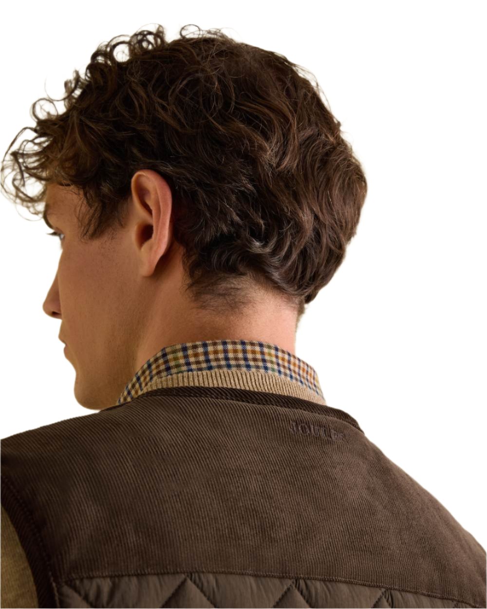 Brown Coloured Joules Gibson Quilted Lightweight Gilet On A White Background