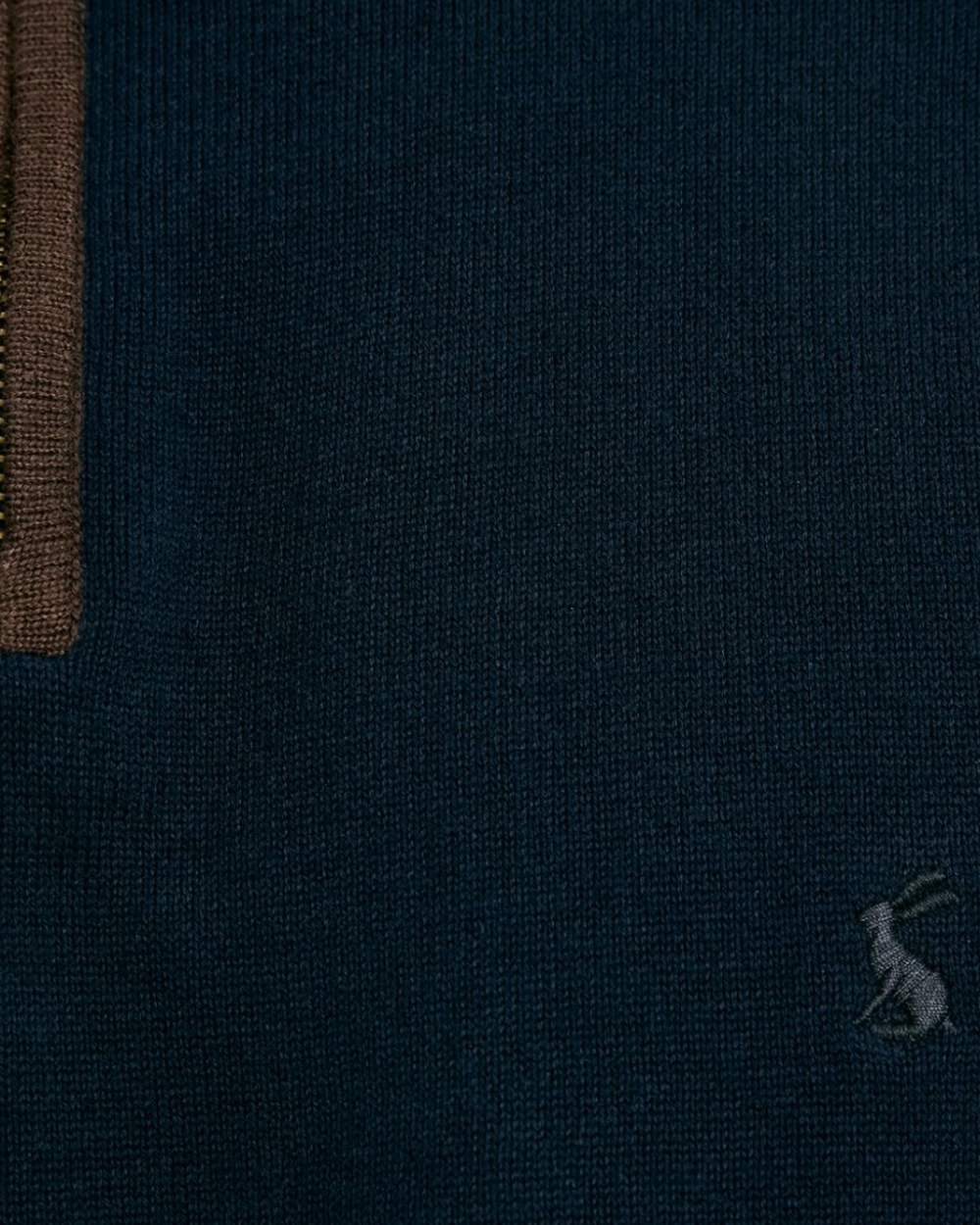 Navy Coloured Joules Hillside Quarter Zip Knit Jumper close up