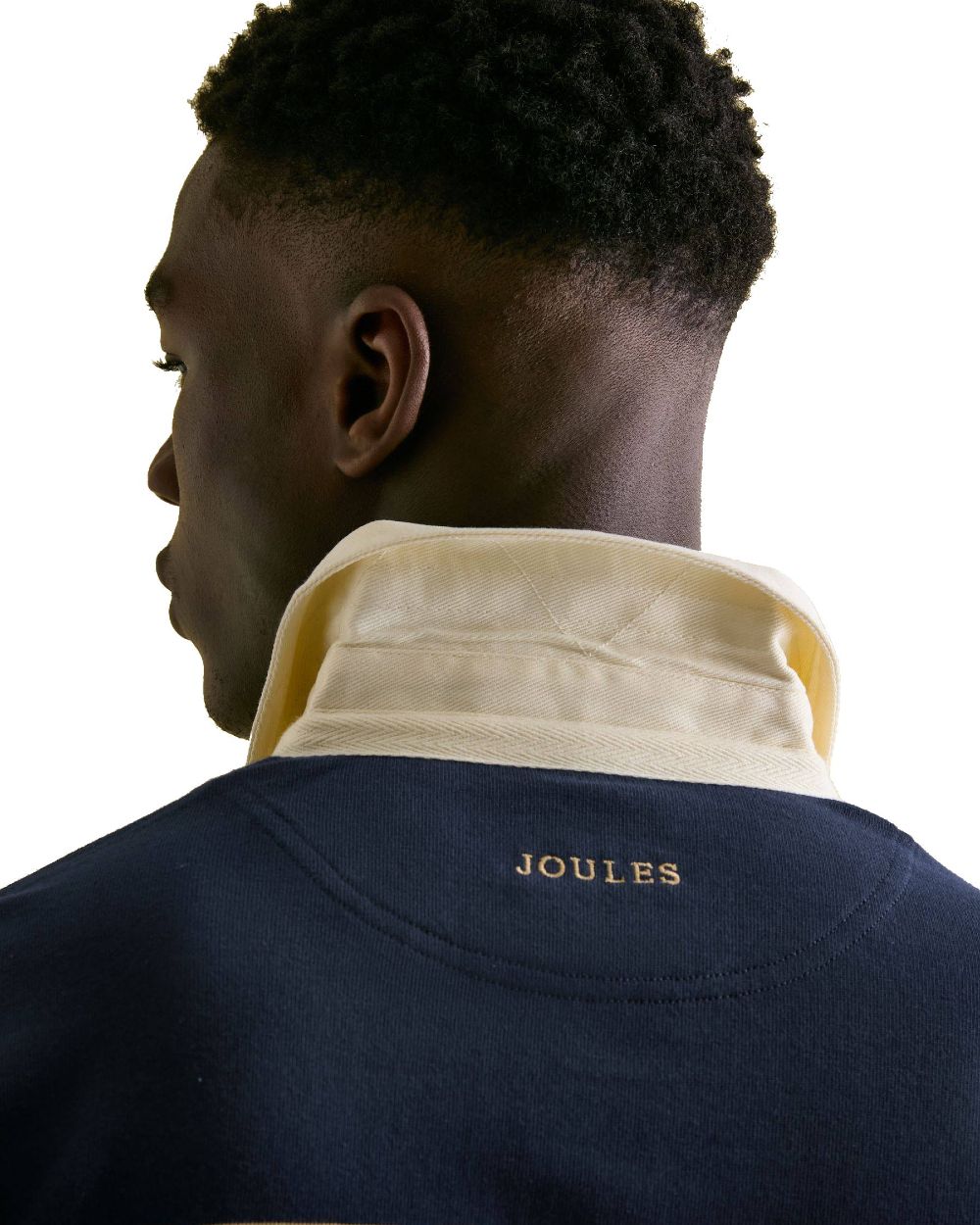 Multi Stripe Coloured Joules Onside Rugby Shirt On A White Background