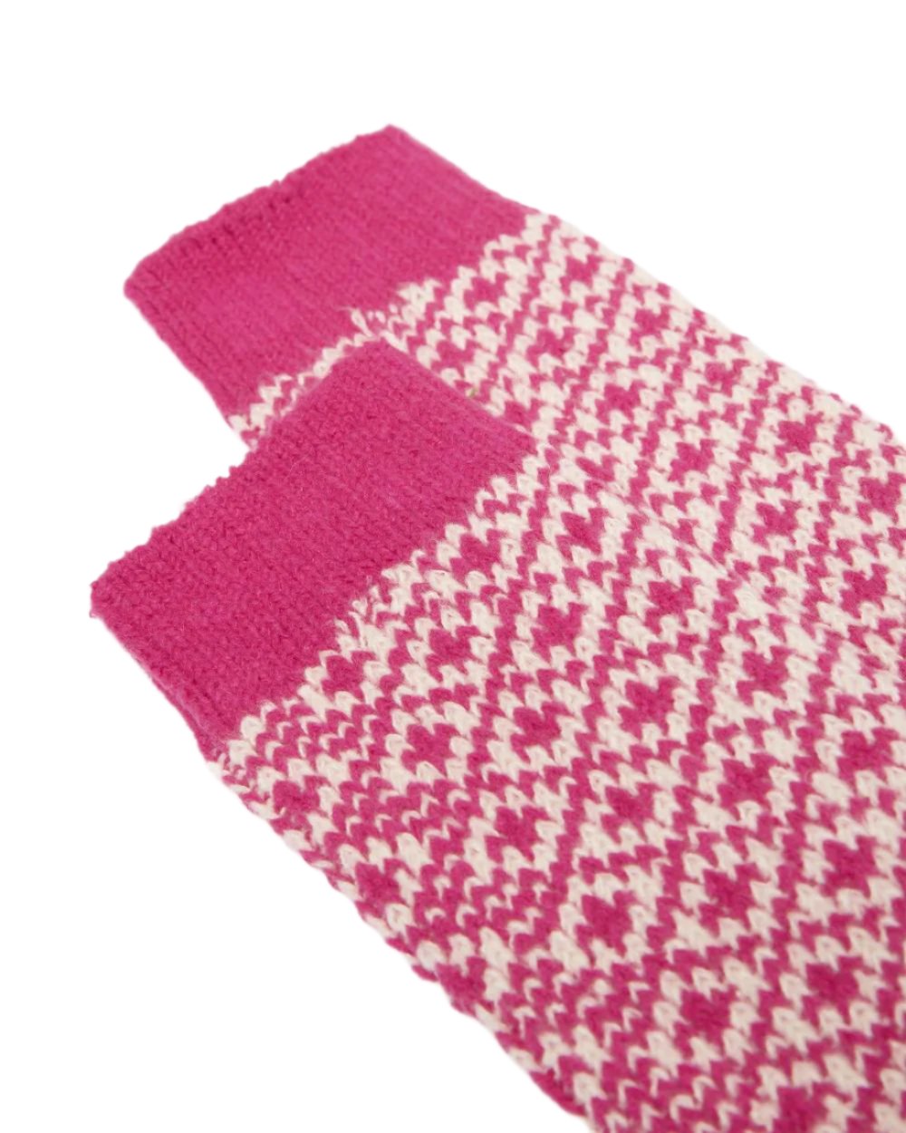 Berry Coloured Joules Toasty Soft Geometric Socks On A White Background
