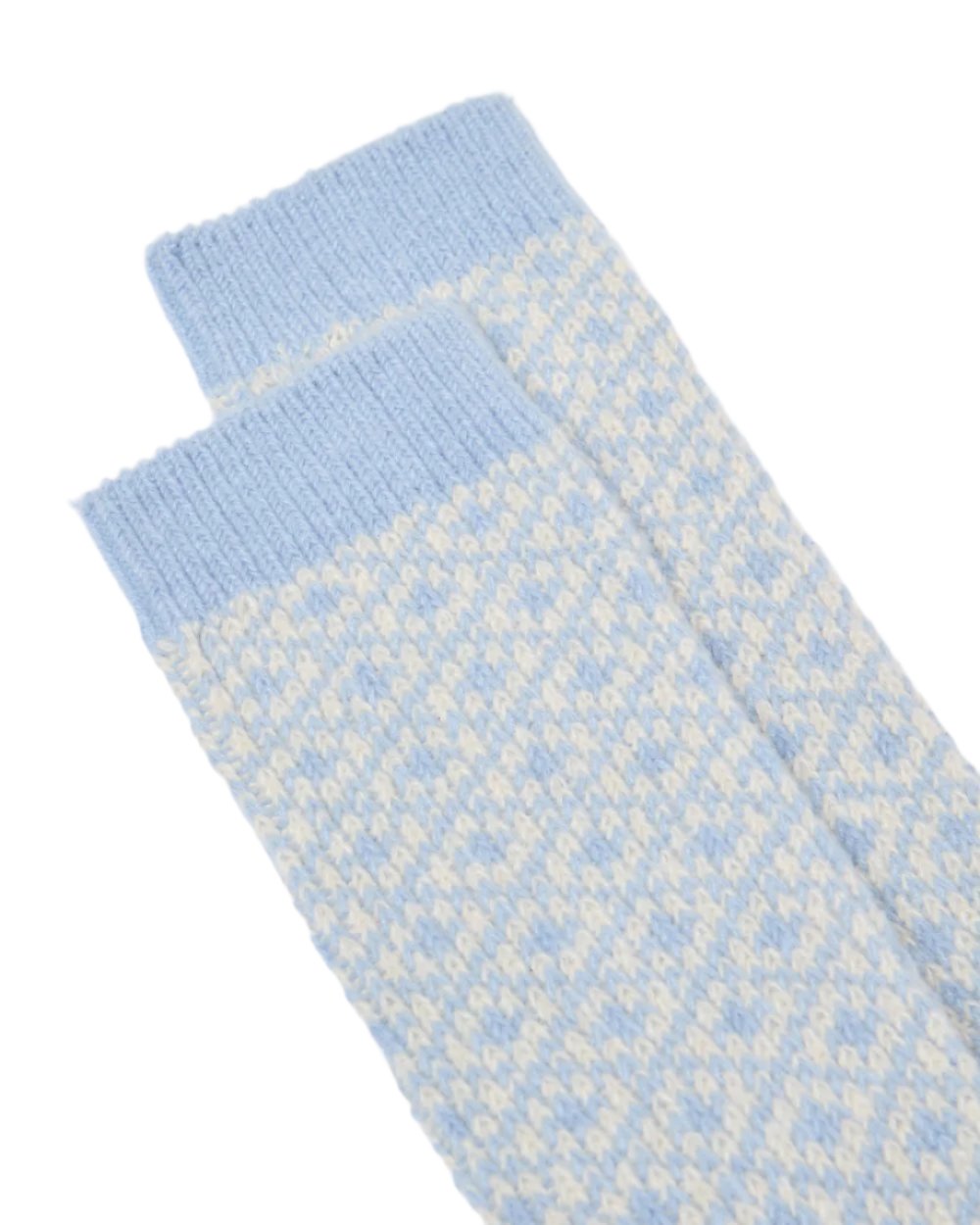 Blue Coloured Joules Toasty Soft Geometric Socks On A White Background