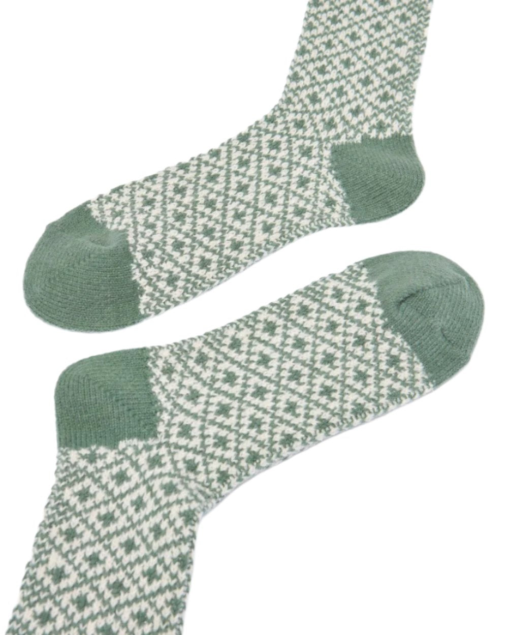 Khaki Coloured Joules Toasty Soft Geometric Socks On A White Background