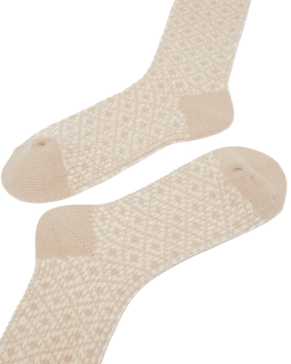 Oat Coloured Joules Toasty Soft Geometric Socks On A White Background