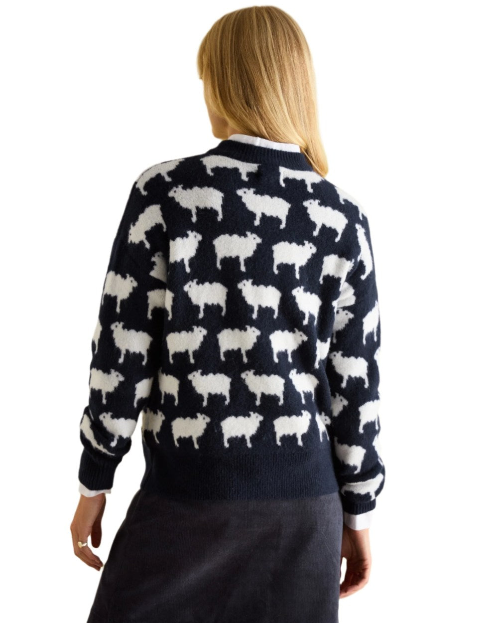 Navy Coloured Joules What The Flock Sweatshirt On A White Background