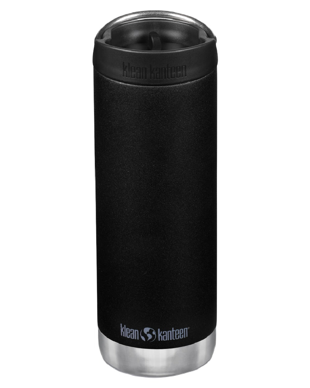 Black Coloured Klean Kanteen Insulated TKWide With Cafe Cap On A White Background