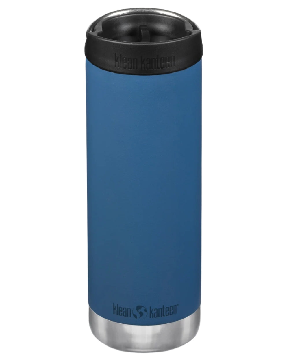 Real Teal Coloured Klean Kanteen Insulated TKWide With Cafe Cap On A White Background