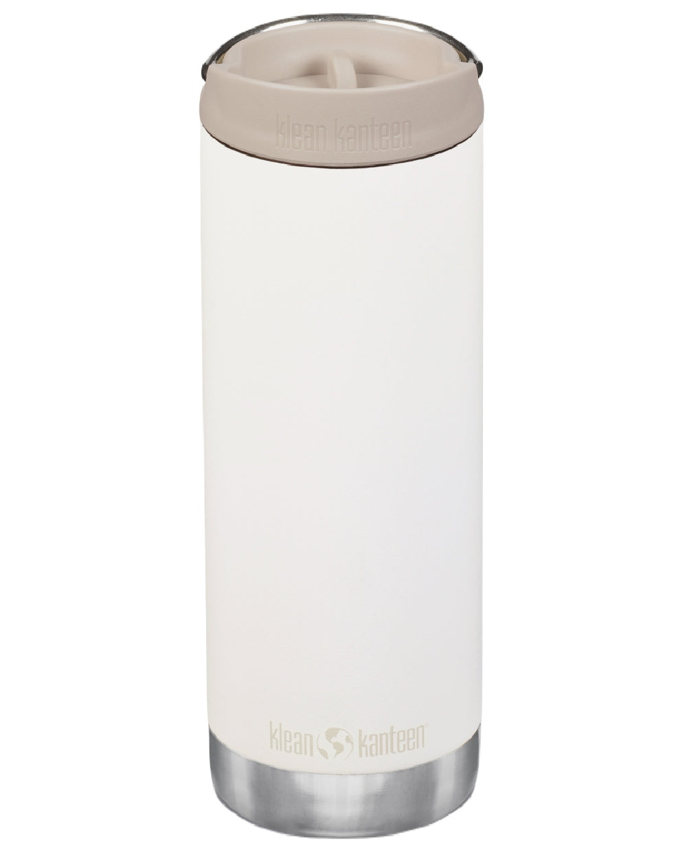 Tofu Coloured Klean Kanteen Insulated TKWide With Cafe Cap On A White Background